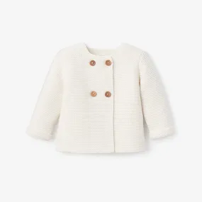 Whisper White Sofia   Finn Knit Baby Cardigan