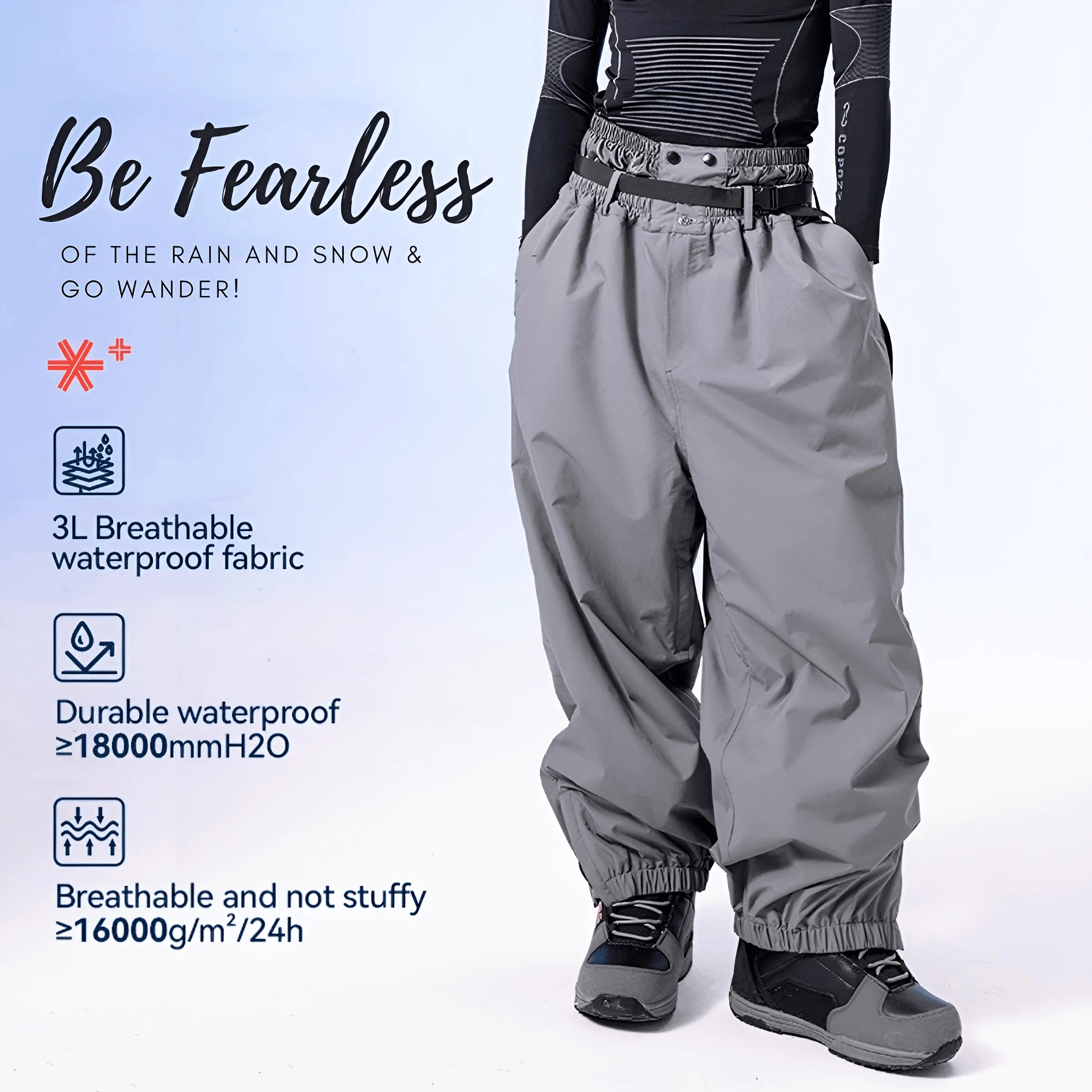 3L Water & Windproof Trendy Oversized Ski Pants For Men