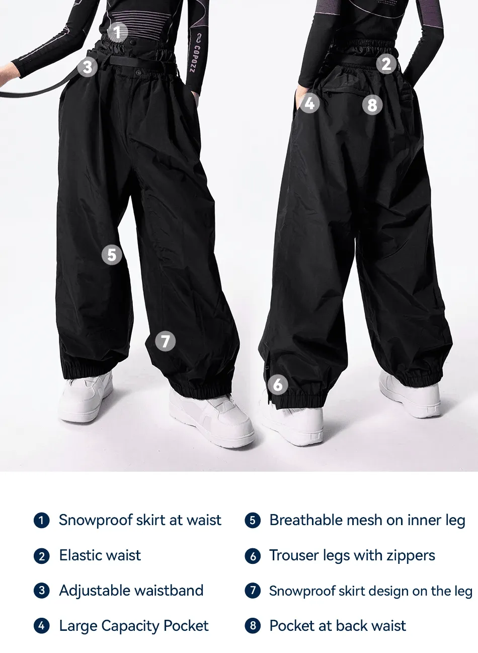 3L Water & Windproof Trendy Oversized Ski Pants For Men