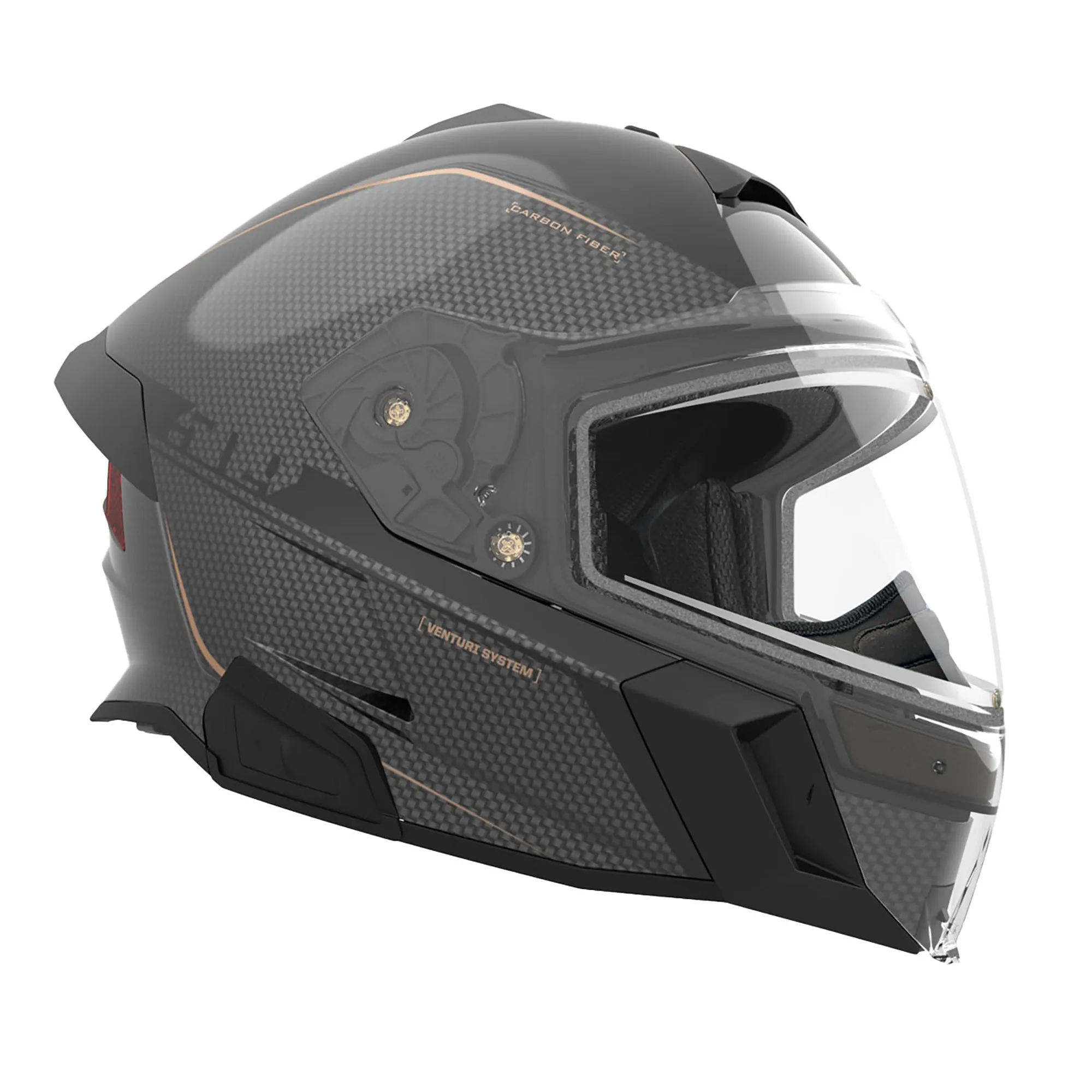 509 Delta V Carbon Commander Snowmobile Helmet Black Gold