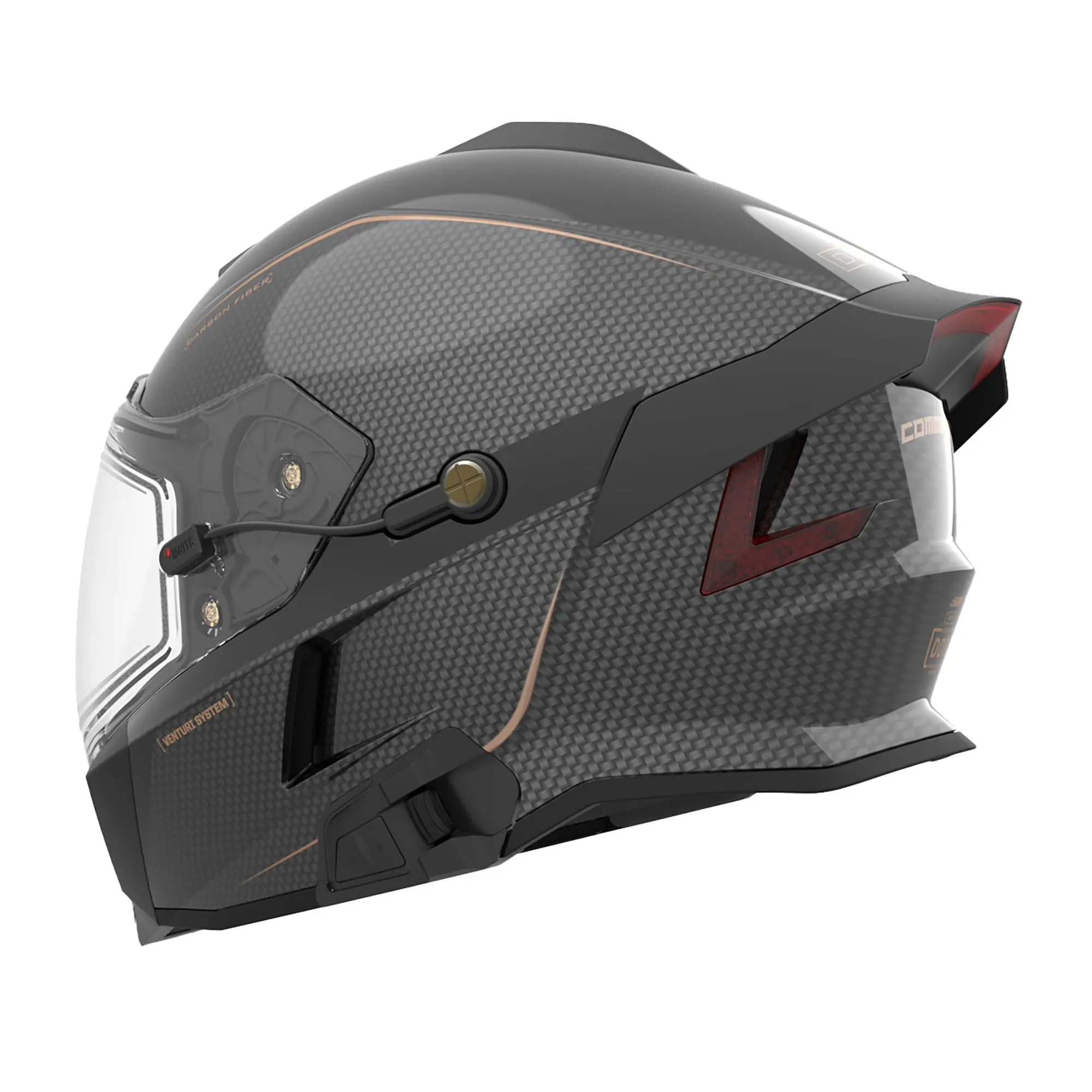 509 Delta V Carbon Commander Snowmobile Helmet Black Gold