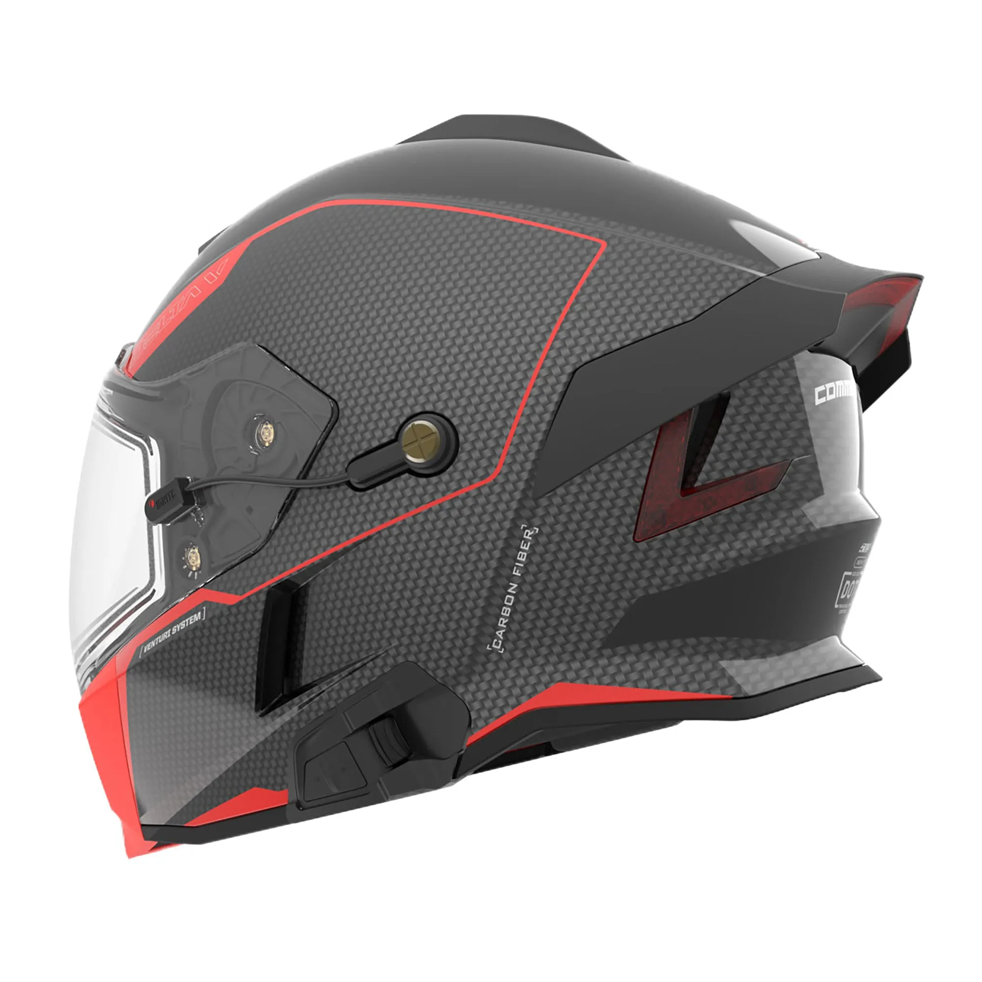 509 Delta V Carbon Commander Snowmobile Helmet Racing Red