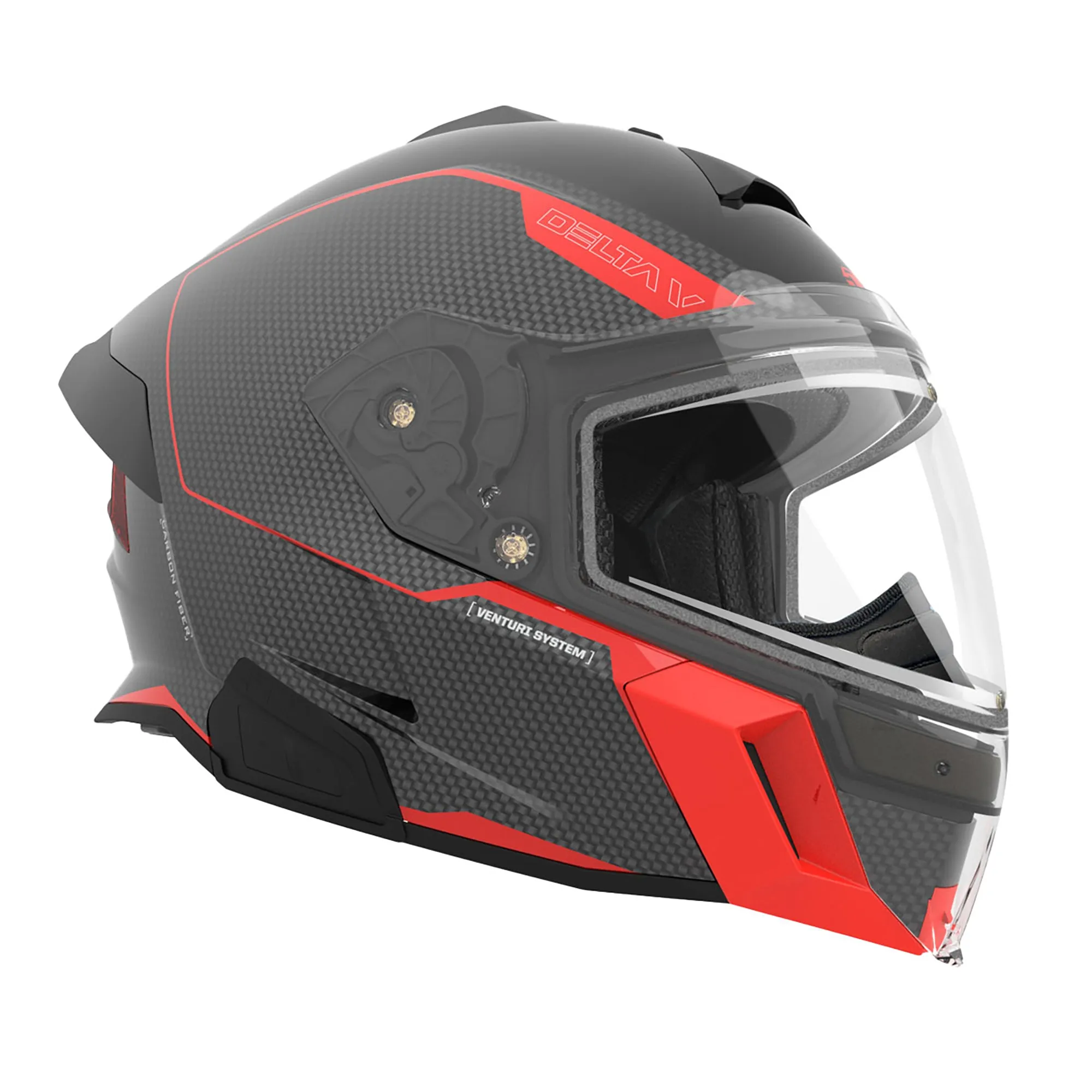 509 Delta V Carbon Commander Snowmobile Helmet Racing Red