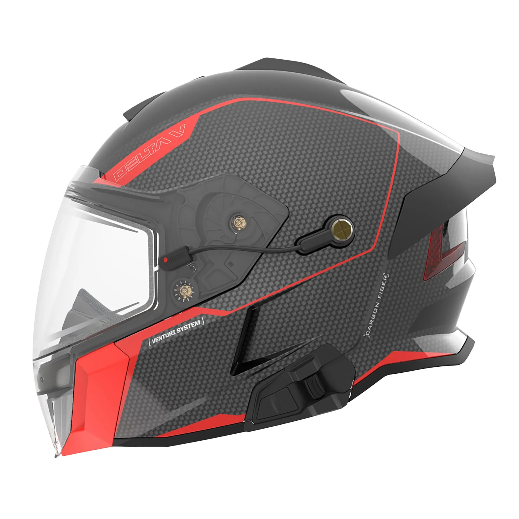 509 Delta V Carbon Commander Snowmobile Helmet Racing Red