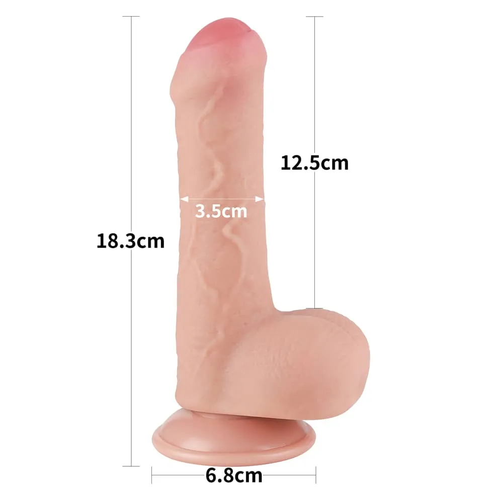 7'' Sliding Skin Realistic Uncut Dildo