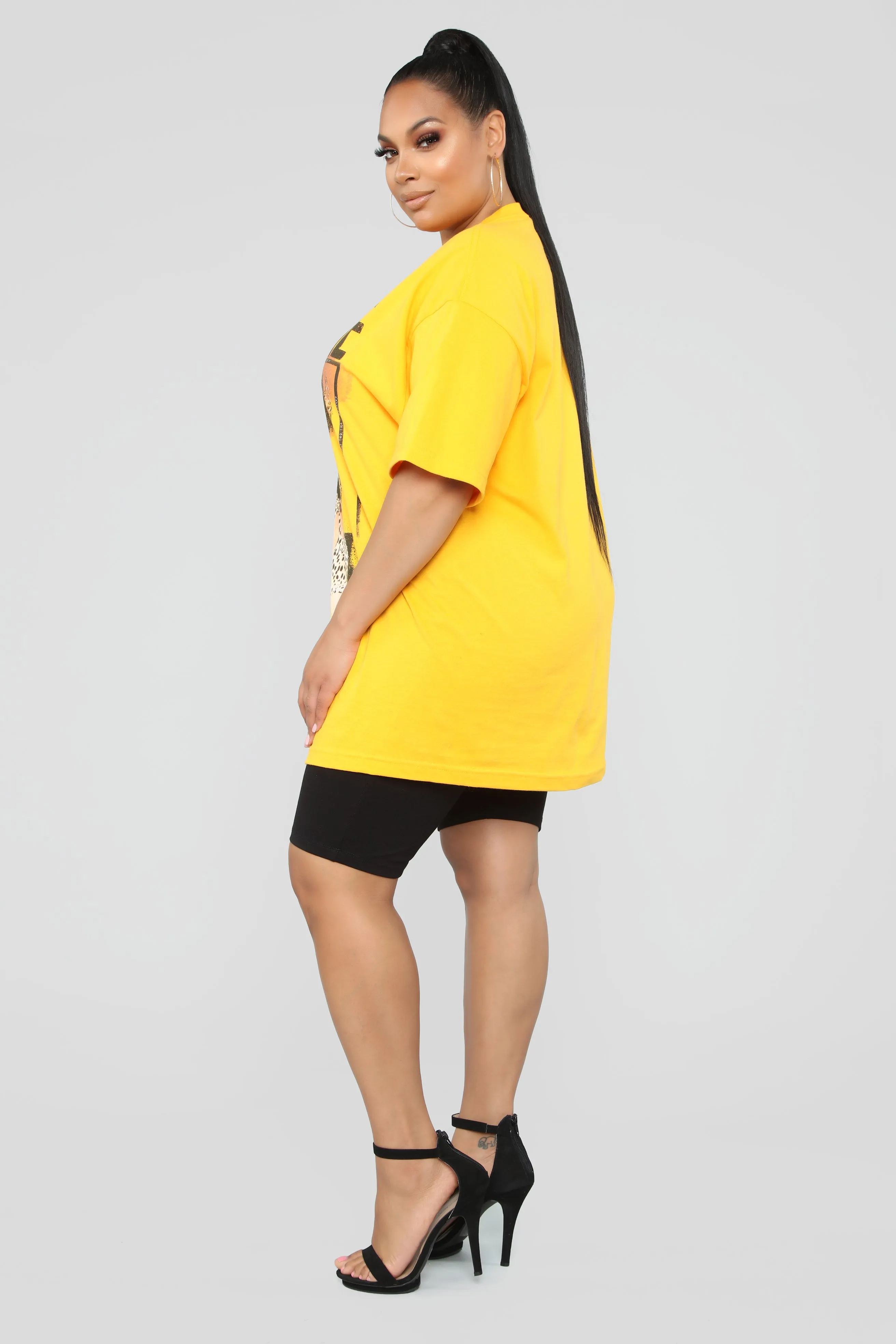 Aaliyah Hot Like Fire Tunic Top - Mustard