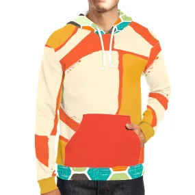 Abstract Orange Unisex Pullover Hoody