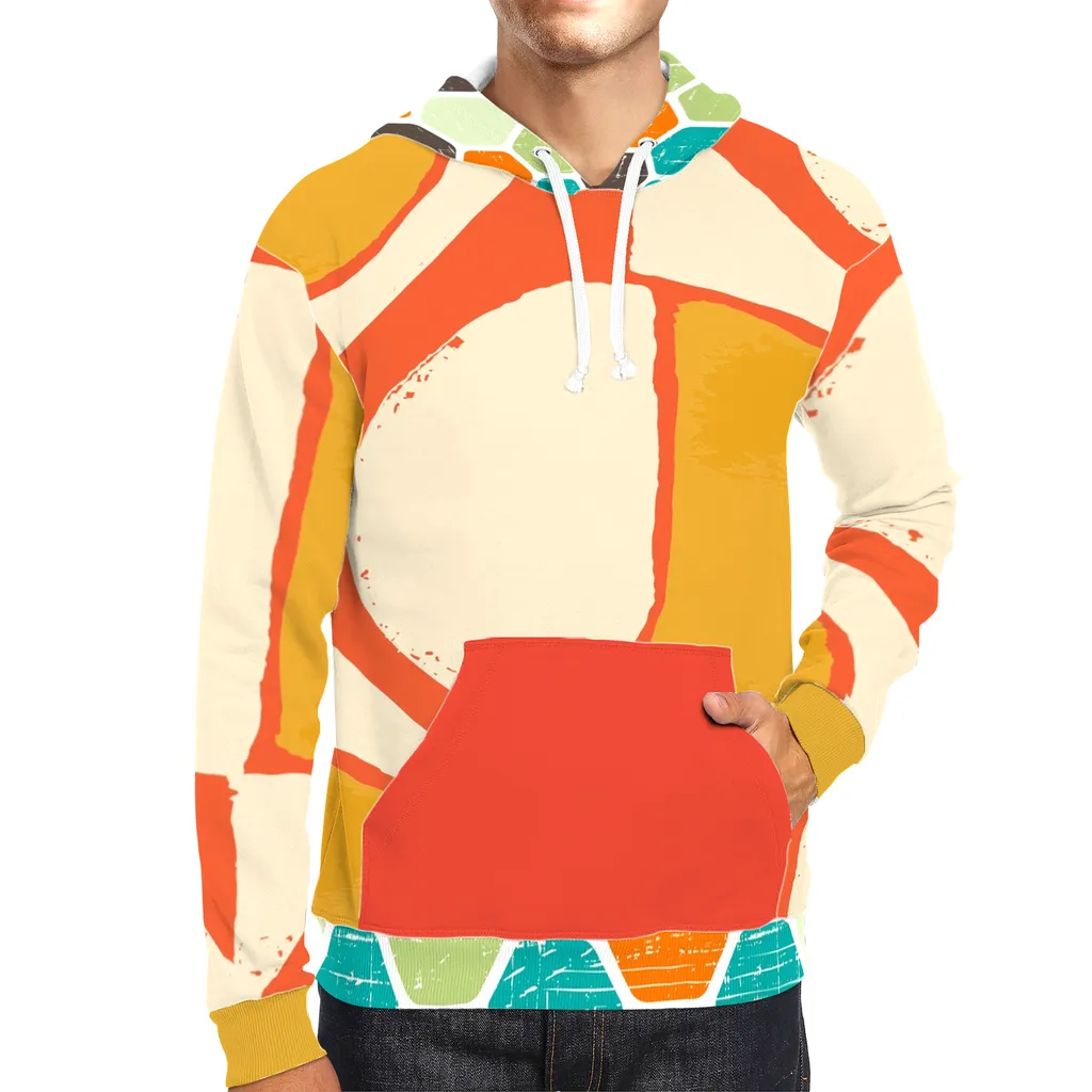 Abstract Orange Unisex Pullover Hoody