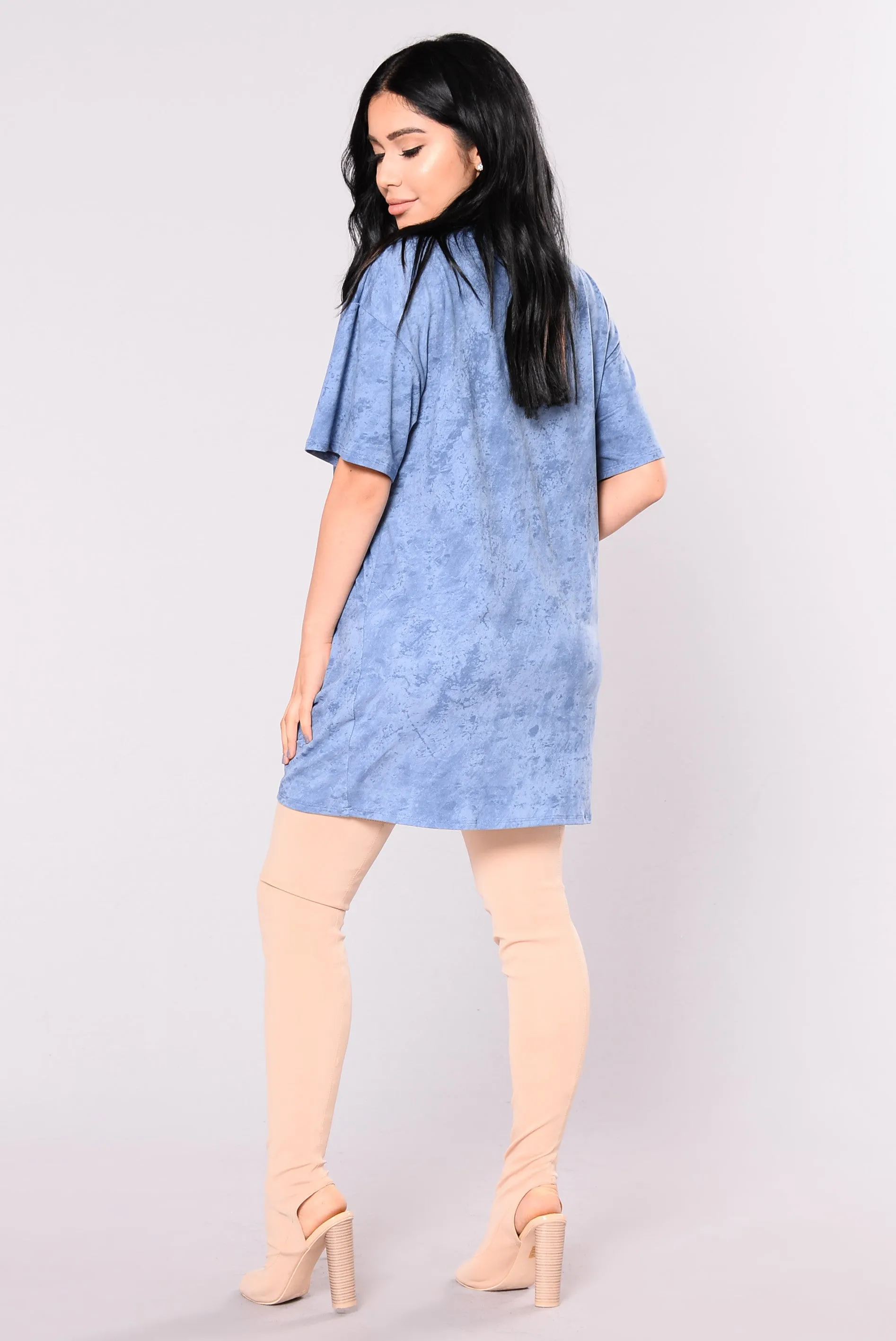 Adelle Tie Dye Tee - Denim Blue