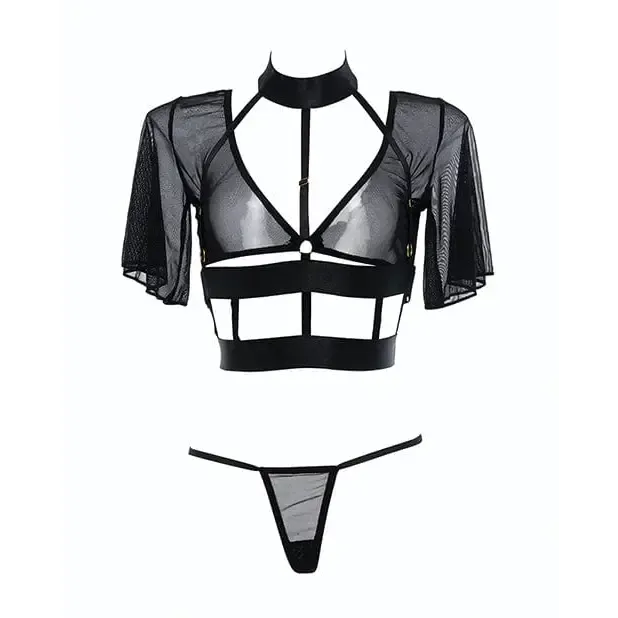 Adore 'Dreamer' Sheer Mesh Strappy Top & Thong