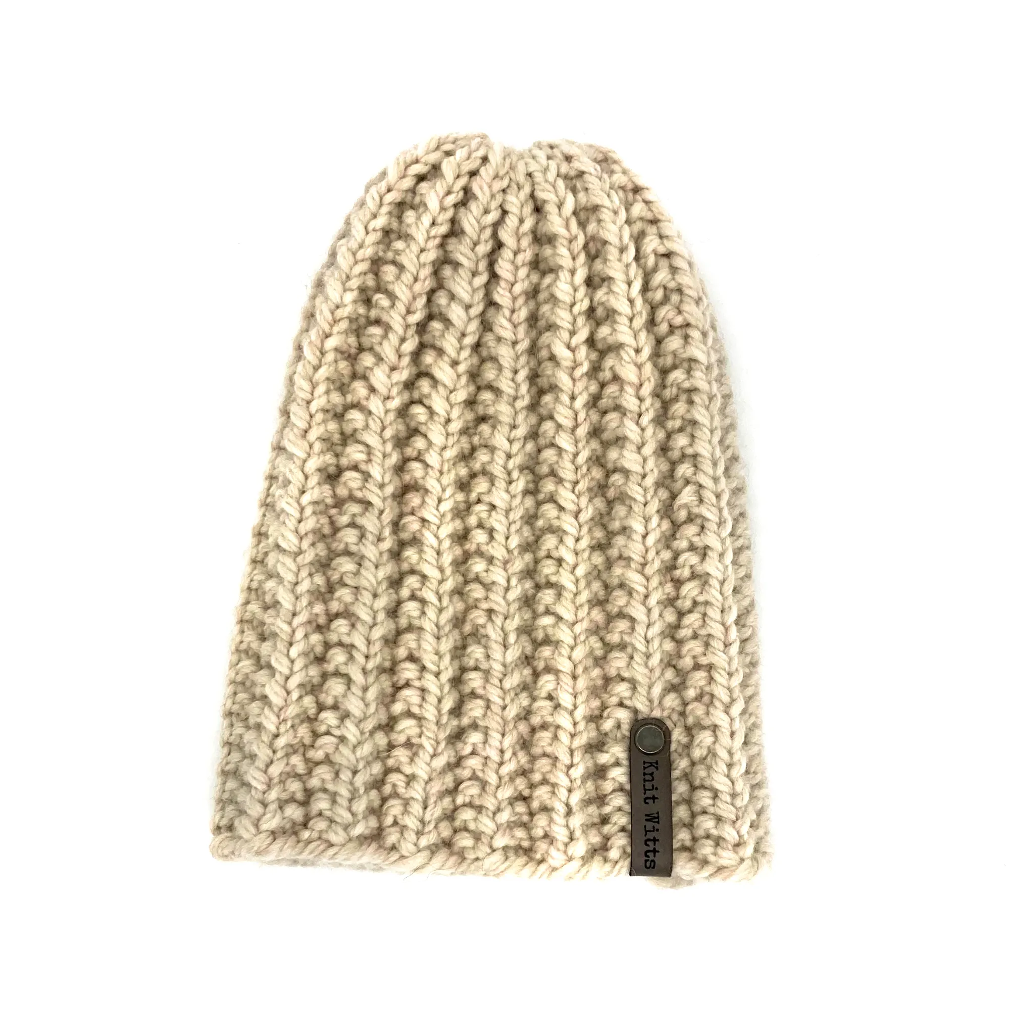 Adult Knit Beanie | Off-white | Slouchy or Watchman cap | Knit Witts Global