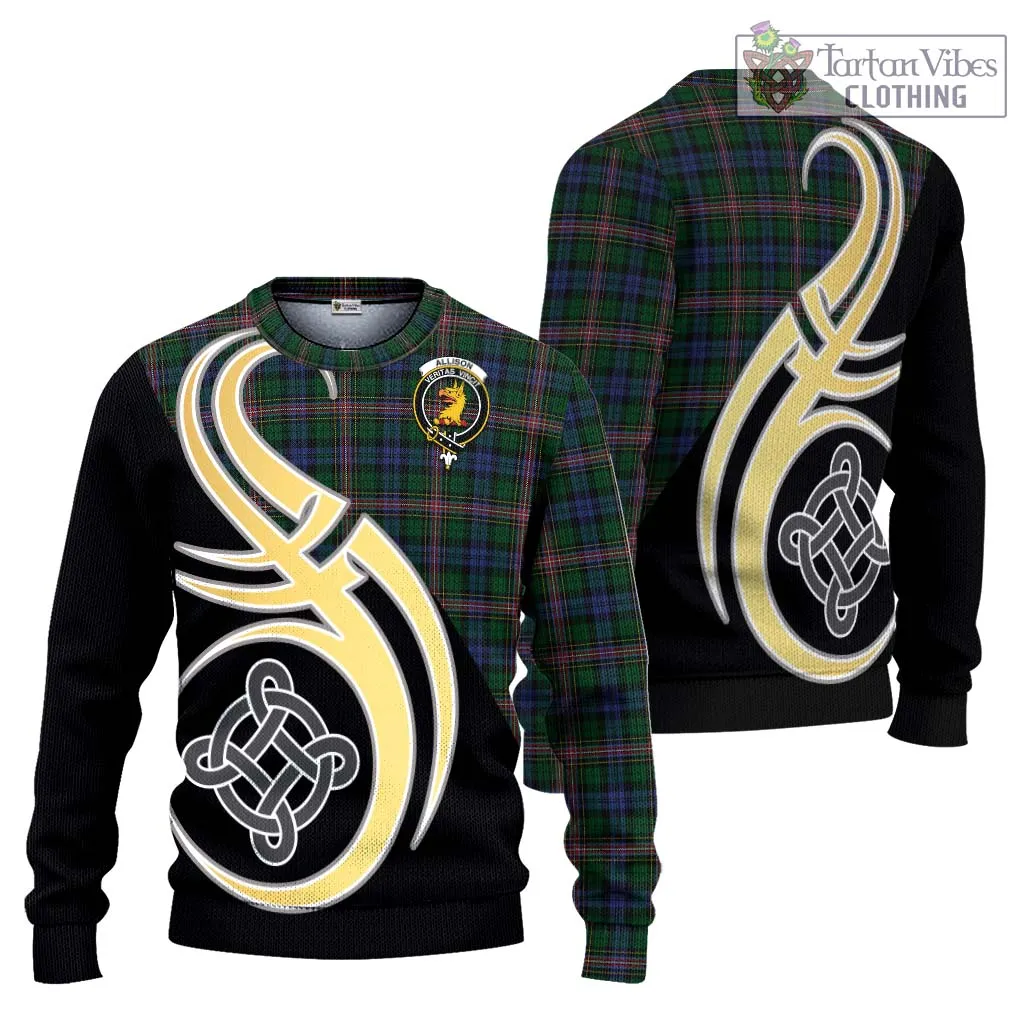 Allison Tartan Ugly Sweater with Family Crest and Celtic Symbol Style