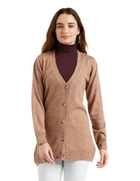 Amazon Brand - Symbol Women's Acrylic V-Neck Casual Cardigan Sweater (Sb-Aw22Wswt-103_Oatmeal_L)