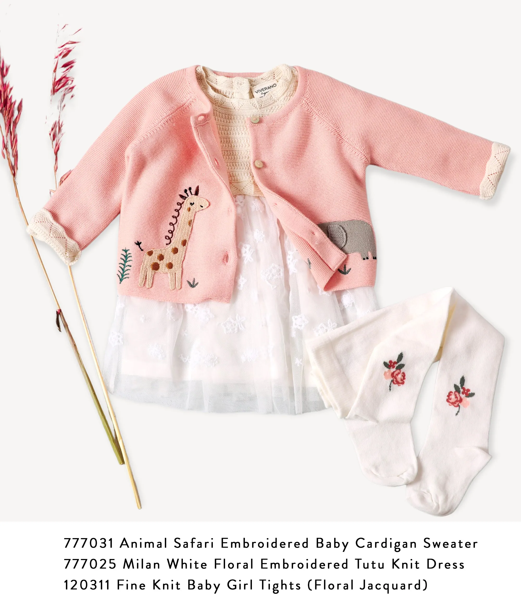 Animal Safari Embroidered Baby Cardigan Sweater (Organic) - 3 Colors