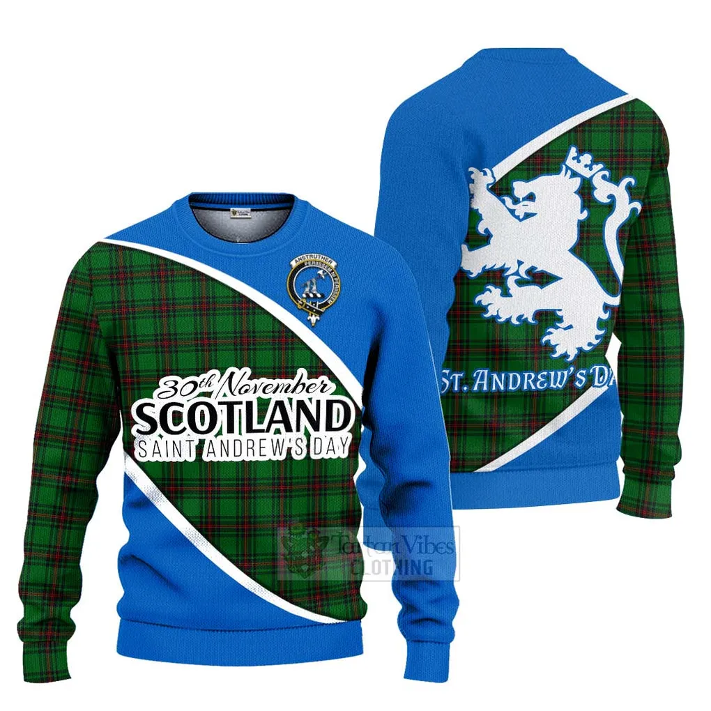 Anstruther Family Crest Tartan Ugly Sweater Celebrate Saint Andrew's Day in Style