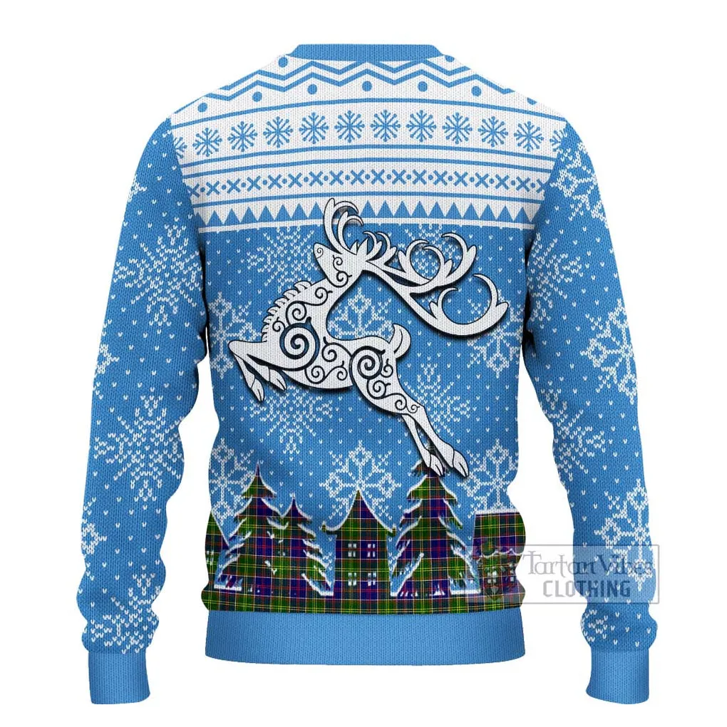 Arnott Clan Christmas Ugly Sweater with Tartan and Celtic Reindeer Style