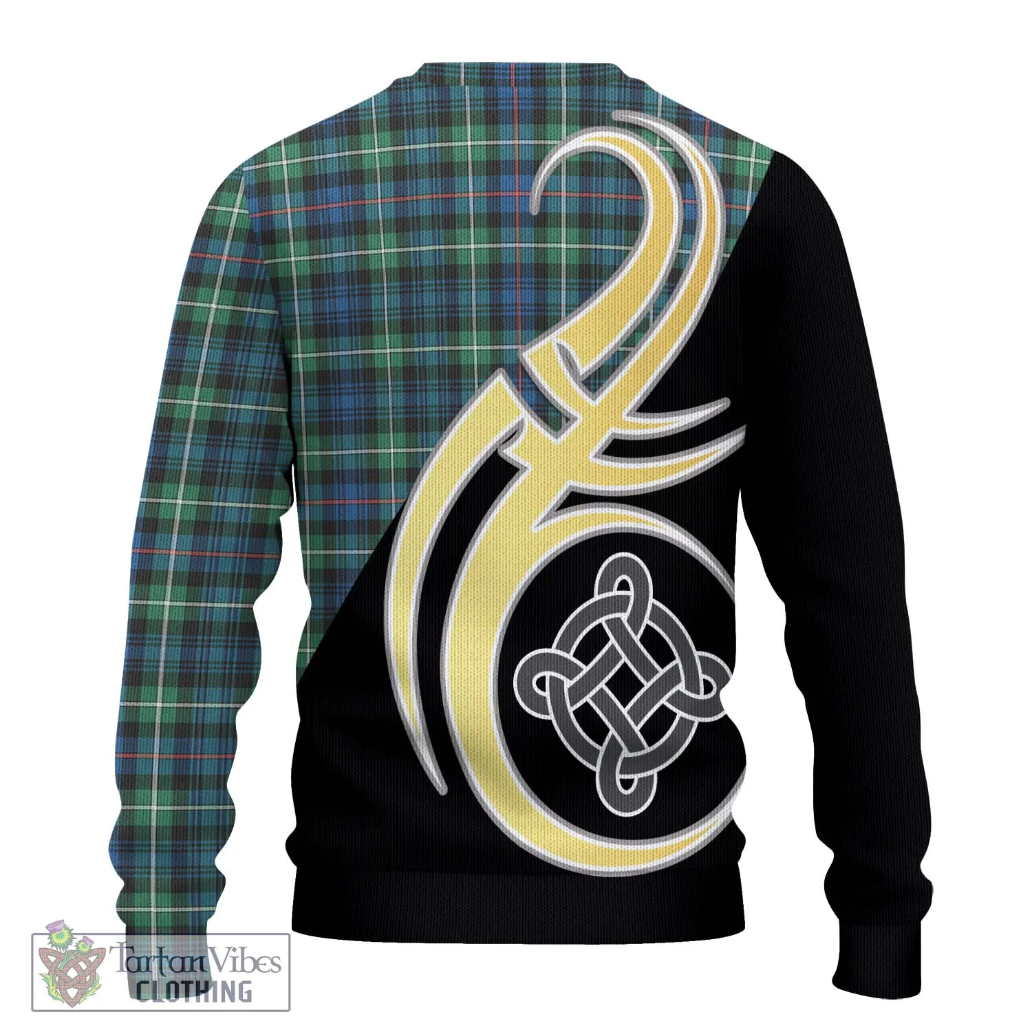 Baillie Ancient Tartan Ugly Sweater with Family Crest and Celtic Symbol Style