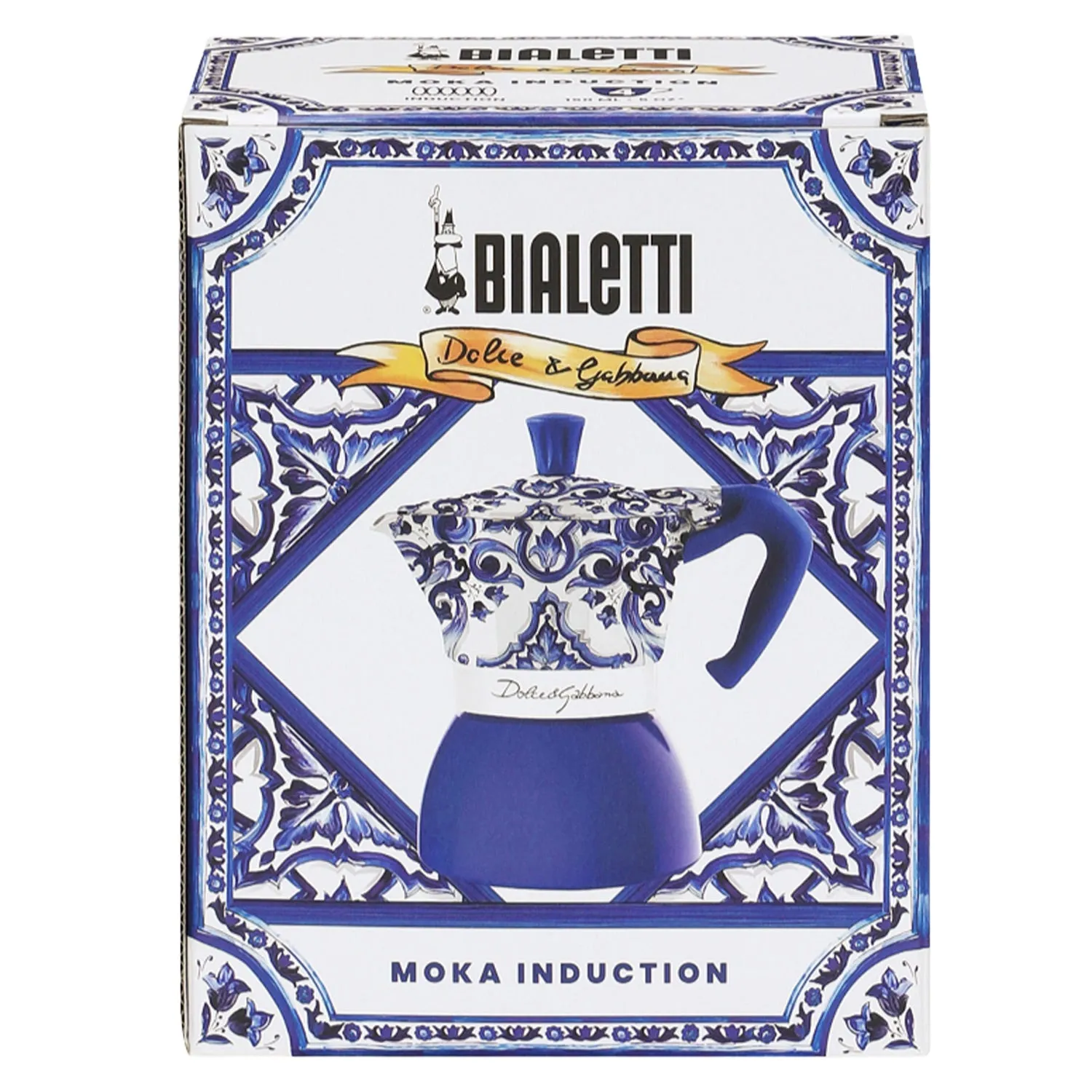 Bialetti Dolce&Gabbana Moka Induction 4 Cup Coffee Maker, Mediterranean Blue