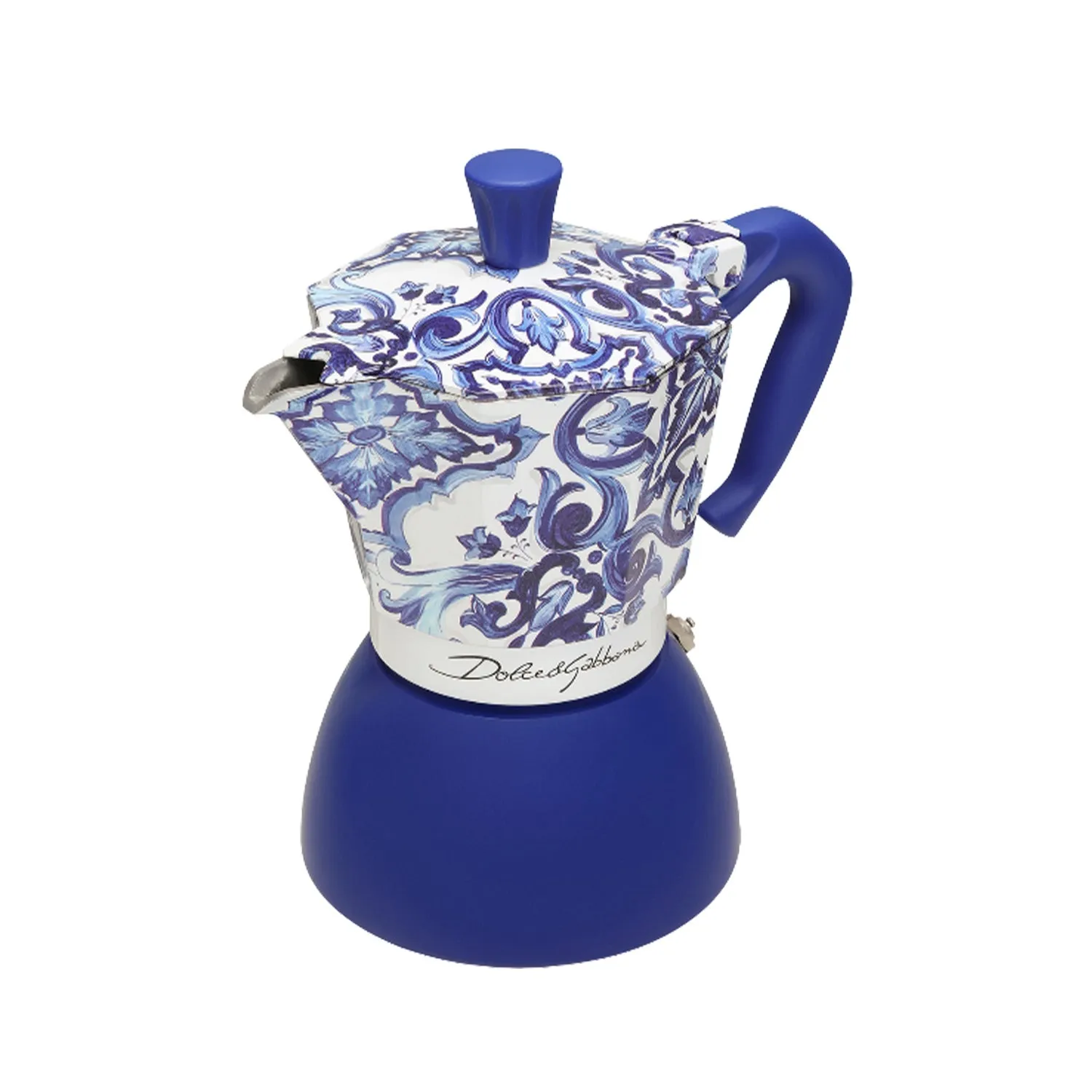 Bialetti Dolce&Gabbana Moka Induction 6 Cup Coffee Maker, Mediterranean Blue