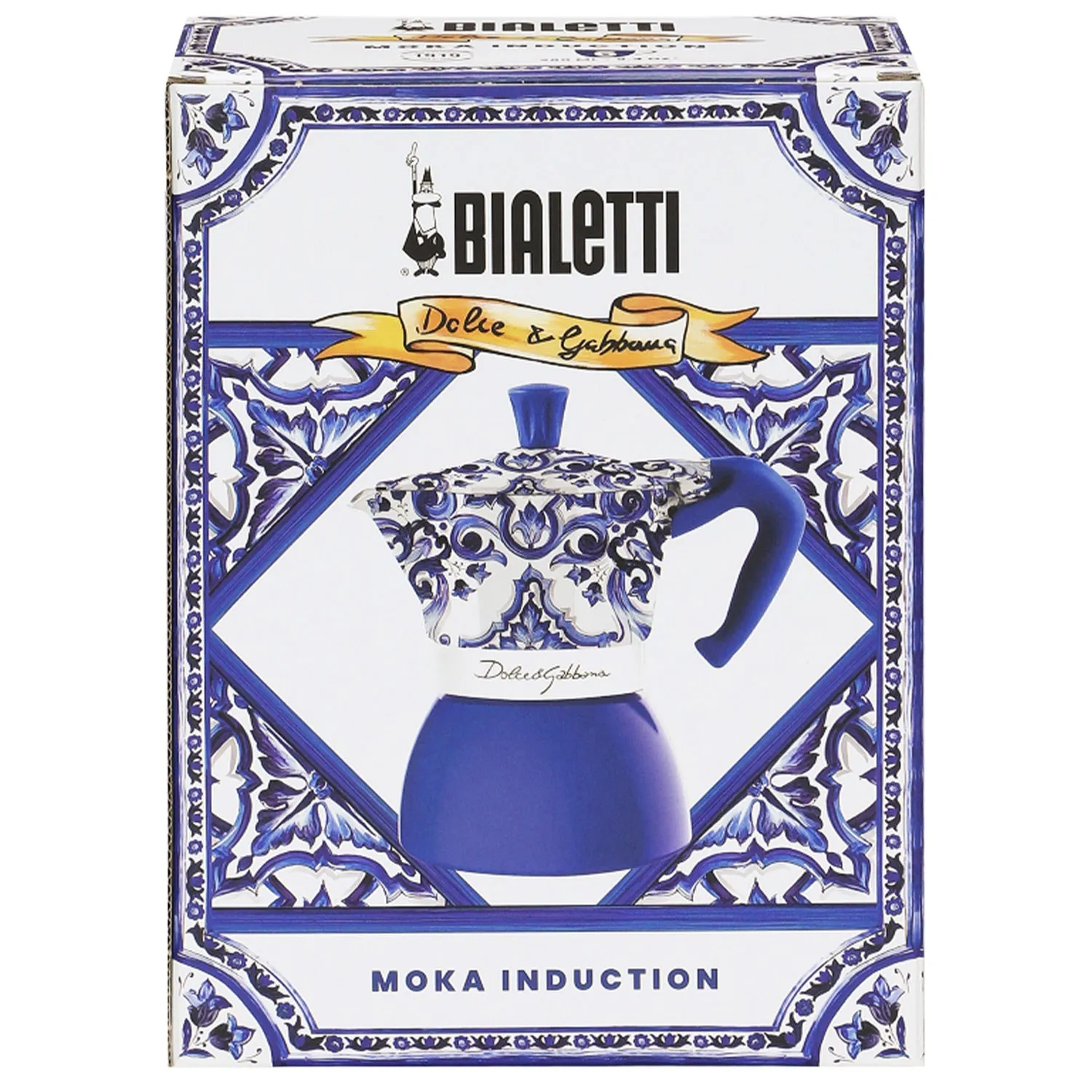 Bialetti Dolce&Gabbana Moka Induction 6 Cup Coffee Maker, Mediterranean Blue