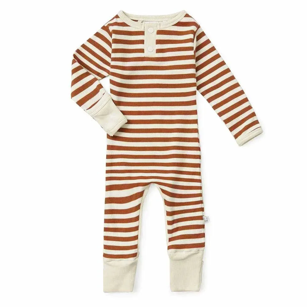 Biscuit | Organic Stripe Growsuit