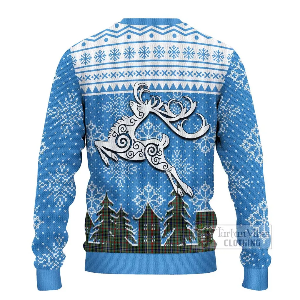 Bisset Clan Christmas Ugly Sweater with Tartan and Celtic Reindeer Style