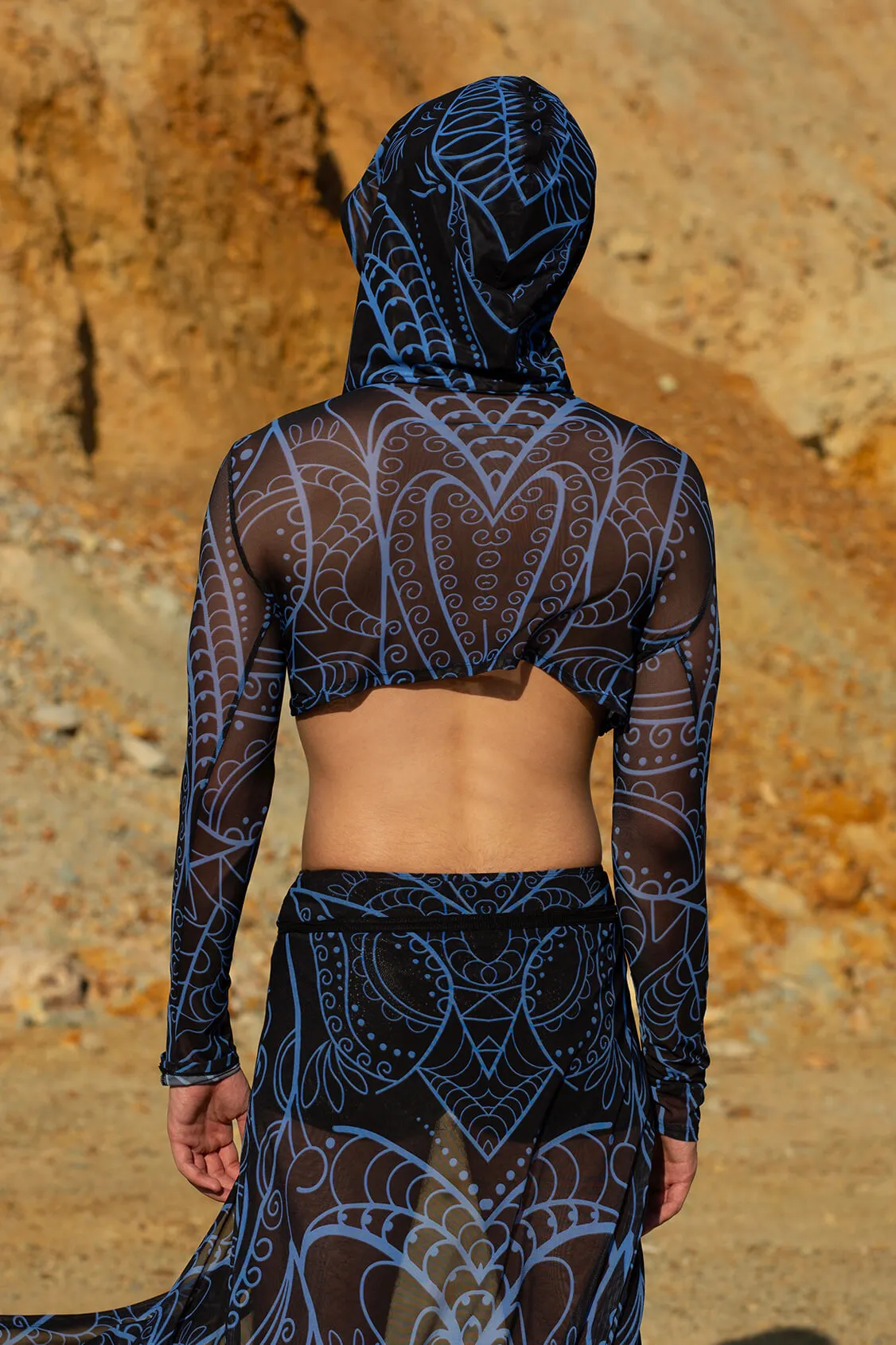 Blue Occult Male Hooded Top