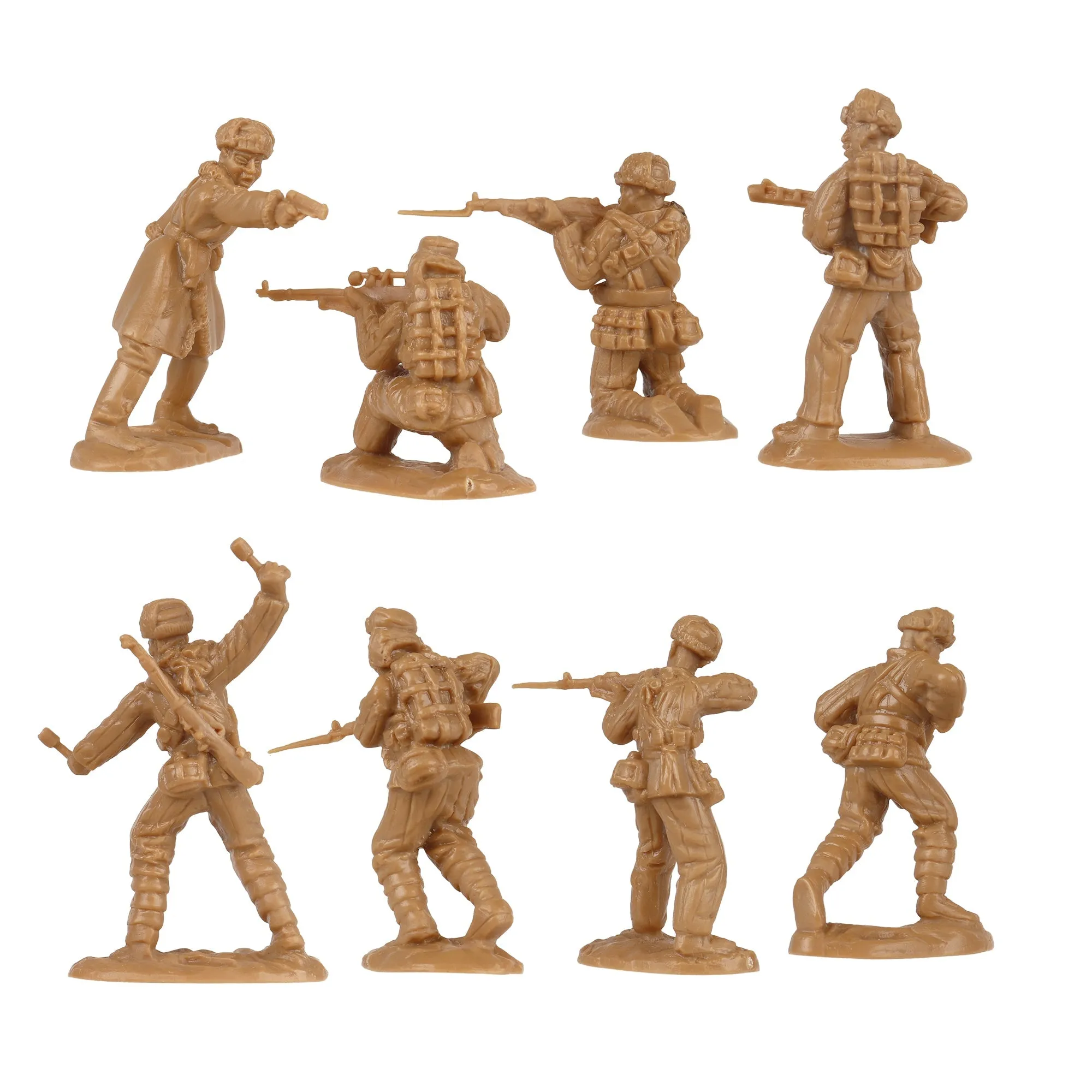 BMC Korean War Winter Battle - 16pc Tan North Korean & Chinese Soldier Figures