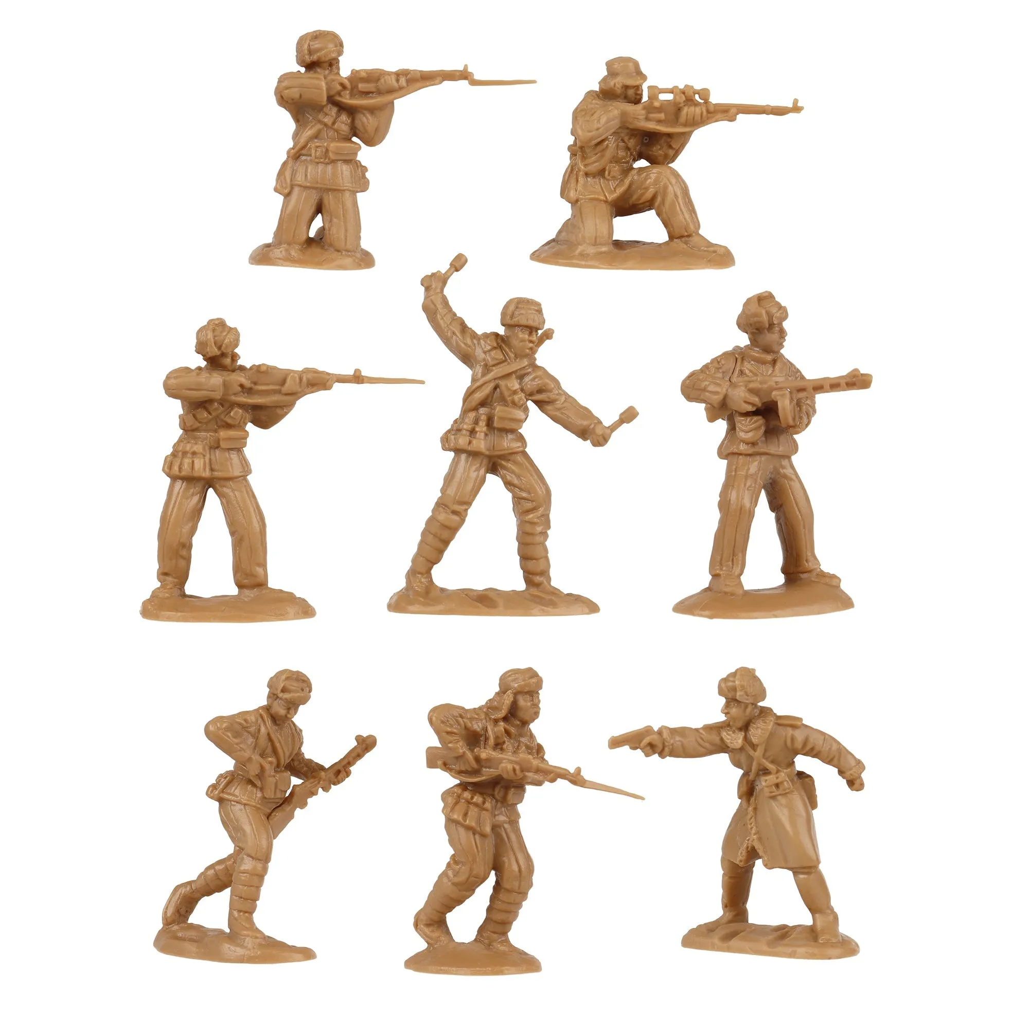 BMC Korean War Winter Battle - 16pc Tan North Korean & Chinese Soldier Figures