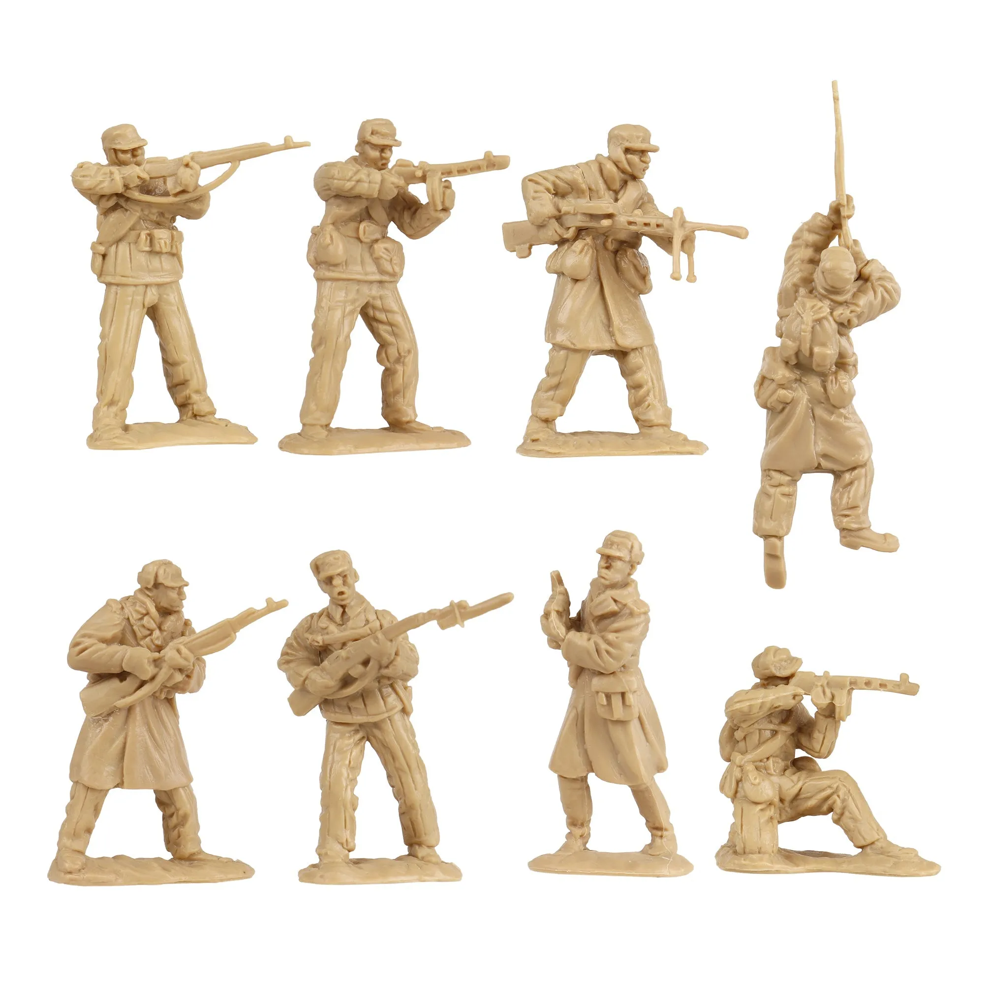 BMC Korean War Winter Battle - 16pc Tan North Korean & Chinese Soldier Figures