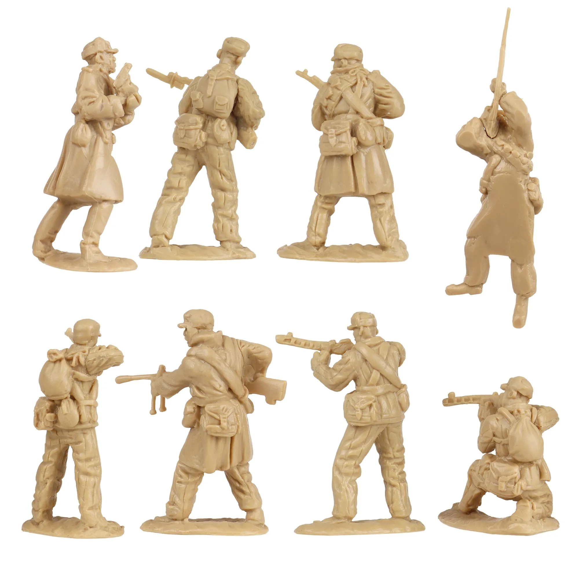 BMC Korean War Winter Battle - 16pc Tan North Korean & Chinese Soldier Figures