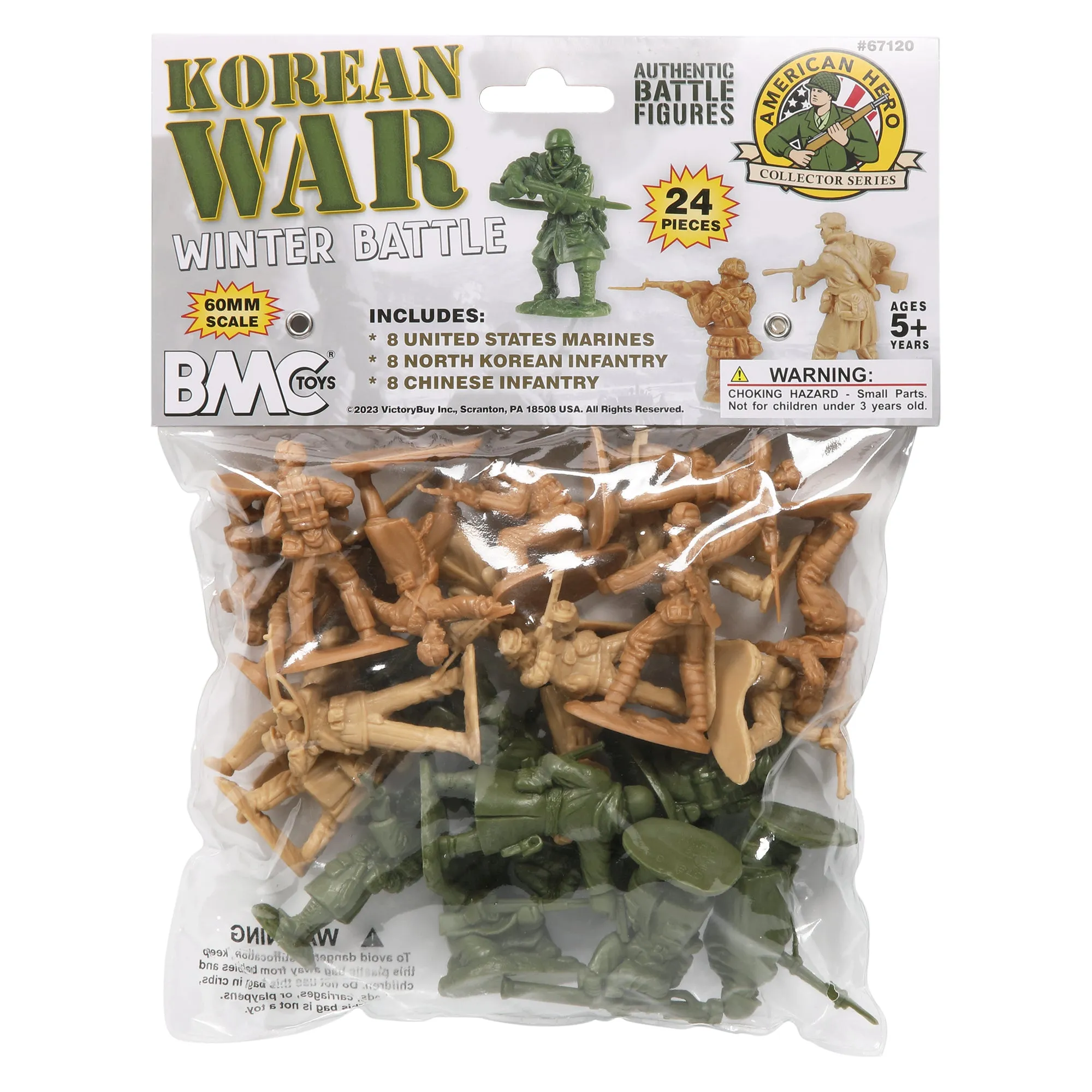 BMC Korean War Winter Battle - 24 American, North Korean, China Soldier Figures