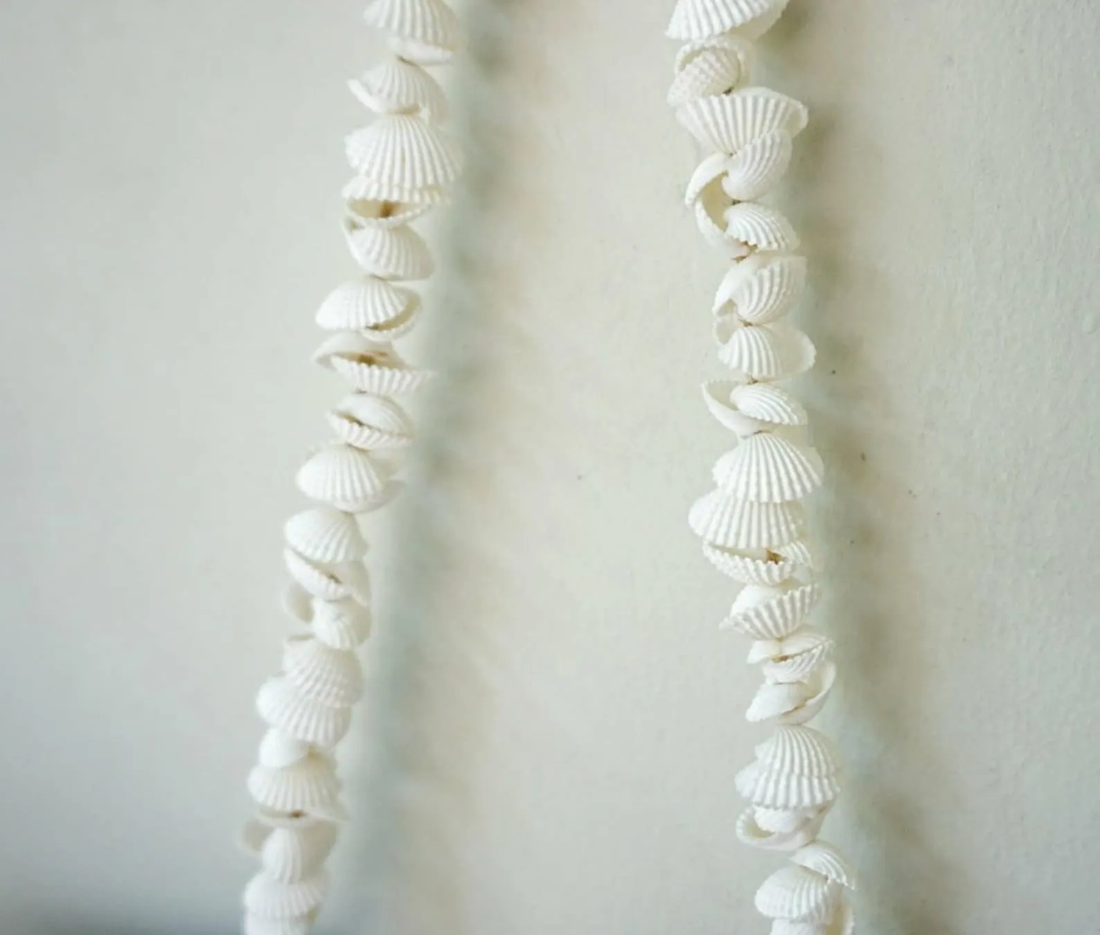 Boho raffia white shells wall hanging decoration