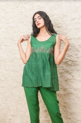 BOTTLE GREEN TOP & PANT