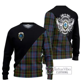 Bowie Tartan Ugly Sweater with Family Crest and Military Logo Style