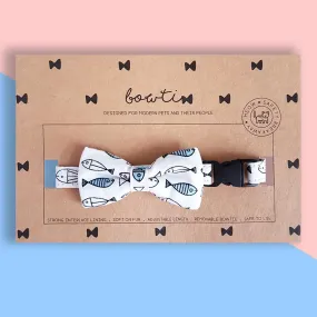 Bowtix Handmade Cat Collar With Removable Bowtie - I Love Tuna