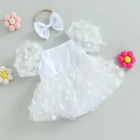 Butterfly Romper and Headband White #1000201