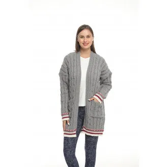 Cable Knit Cabin Gray Cardigan