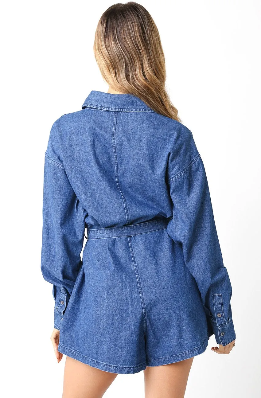 CAROL DENIM ROMPER