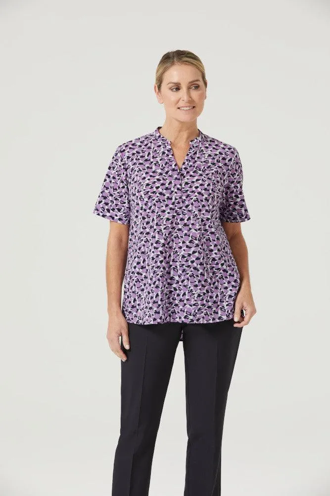 CATUHU NNT Women's Petal Print Antibacterial Short Sleeve Tunic