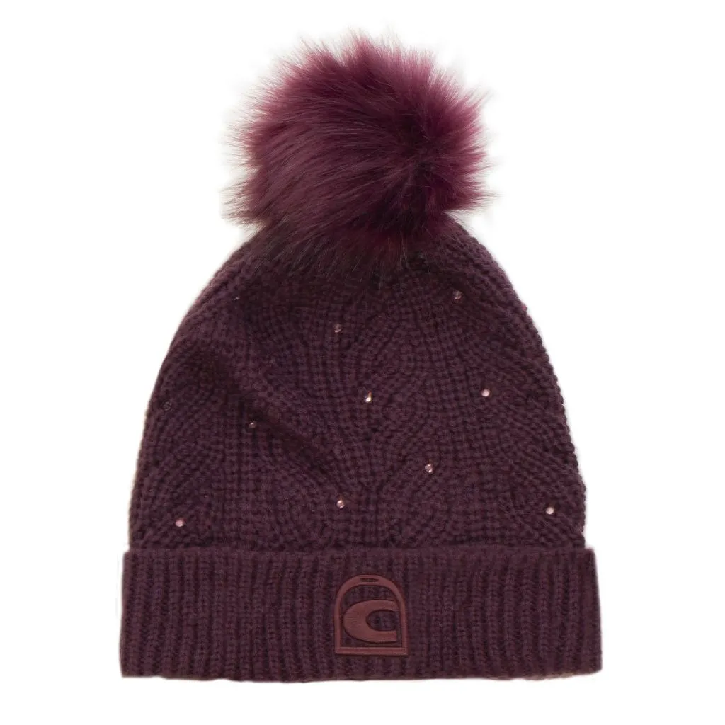 Cavallo Elena Cable Knit Beanie with Crystals