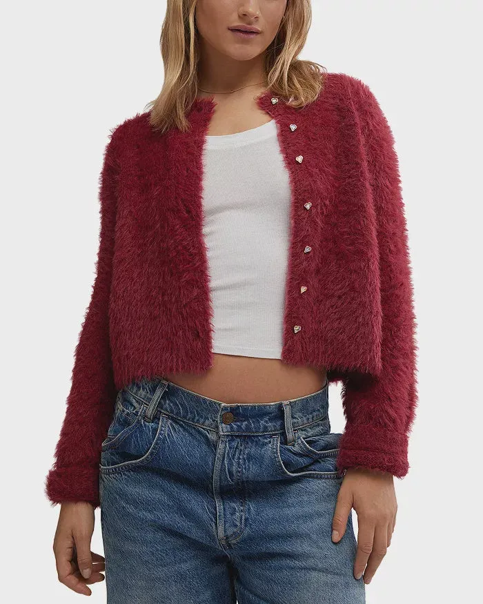 Celeste Cardigan- Aged Red