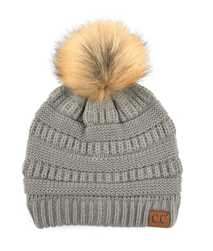 Classic CC Knit Beanie With Pompom