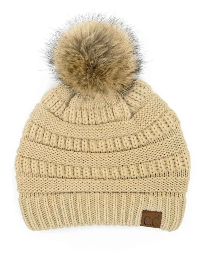 Classic CC Knit Beanie With Pompom