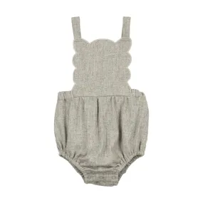 Coco Blanc Light Grey Scalloped Romper