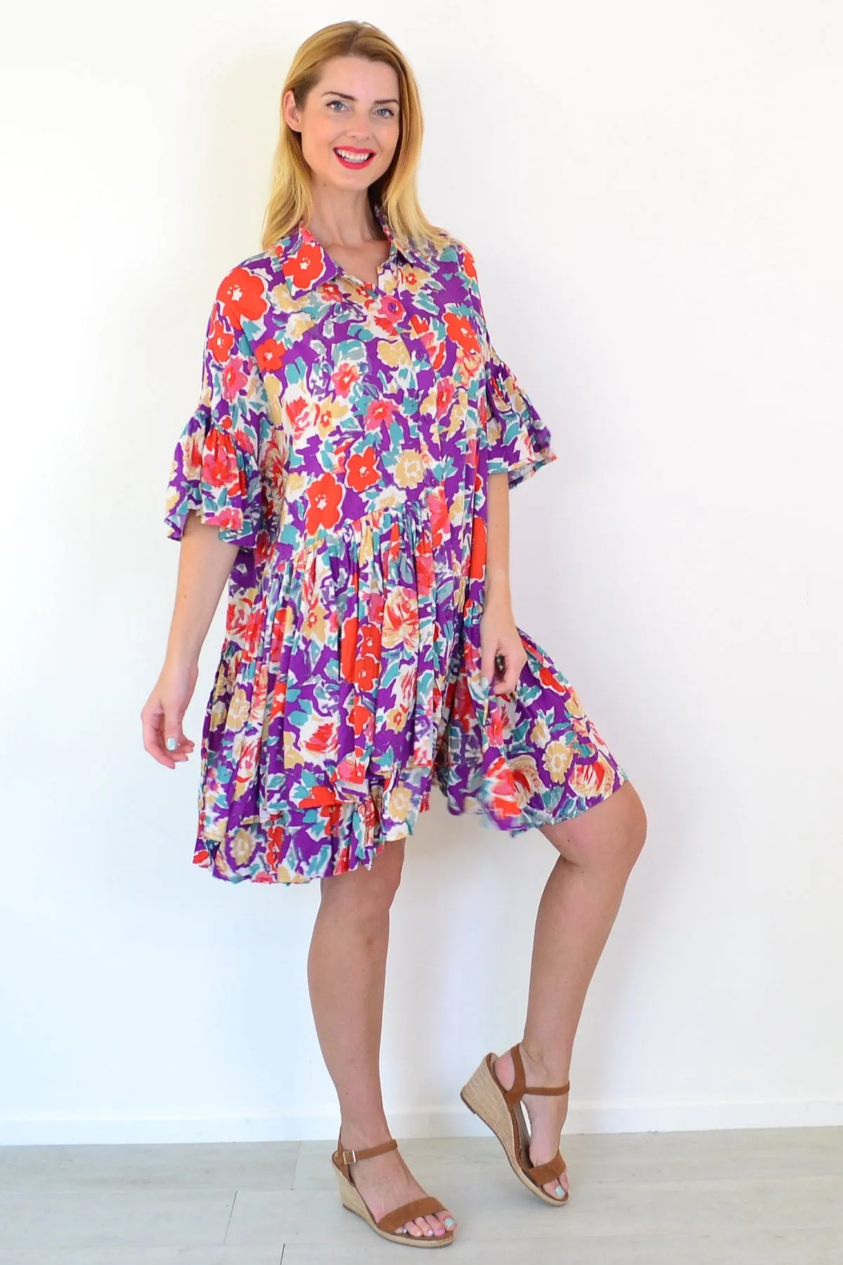 Colourful Bohemian Shirt Dress