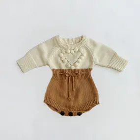 Copper Heart Sweater Romper