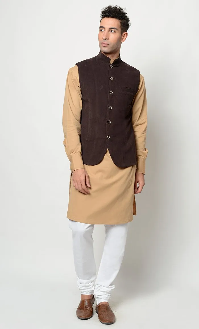 Cotton short kurta pajama with vest set