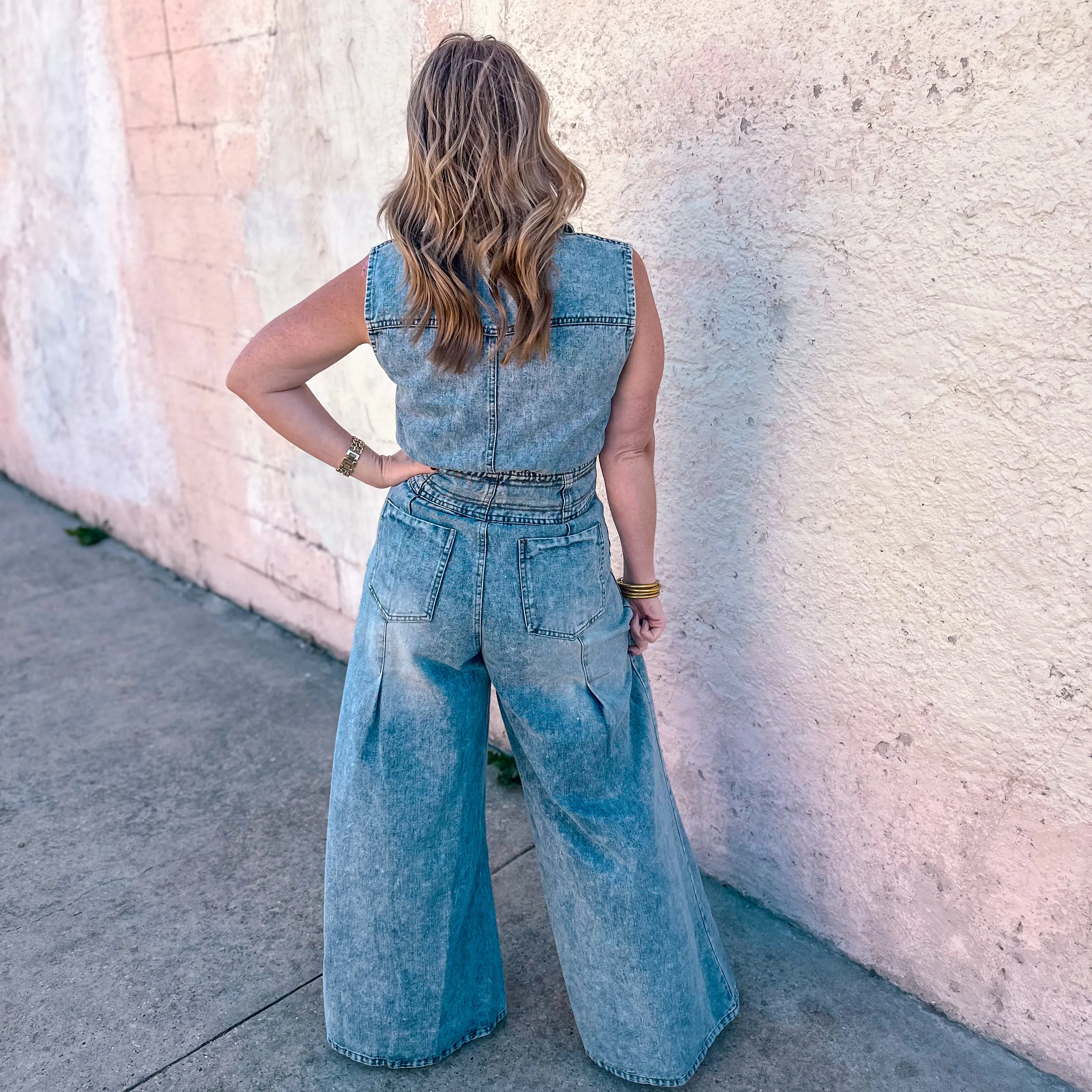 Country Roads Sleeveless Denim Romper