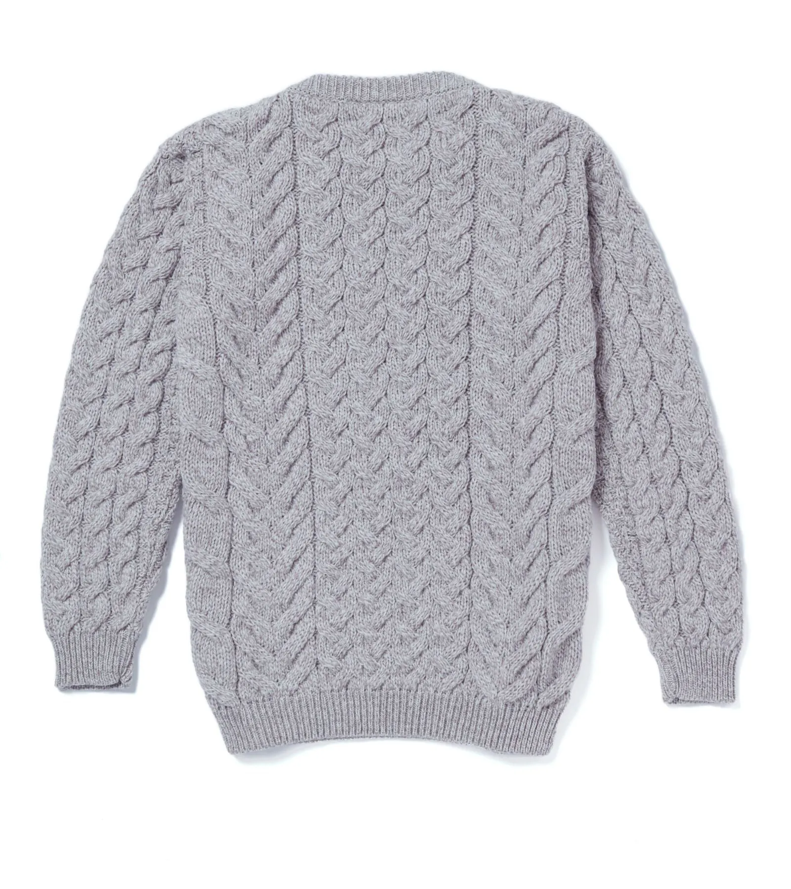 Crew Neck Unisex Aran Sweater - OAT